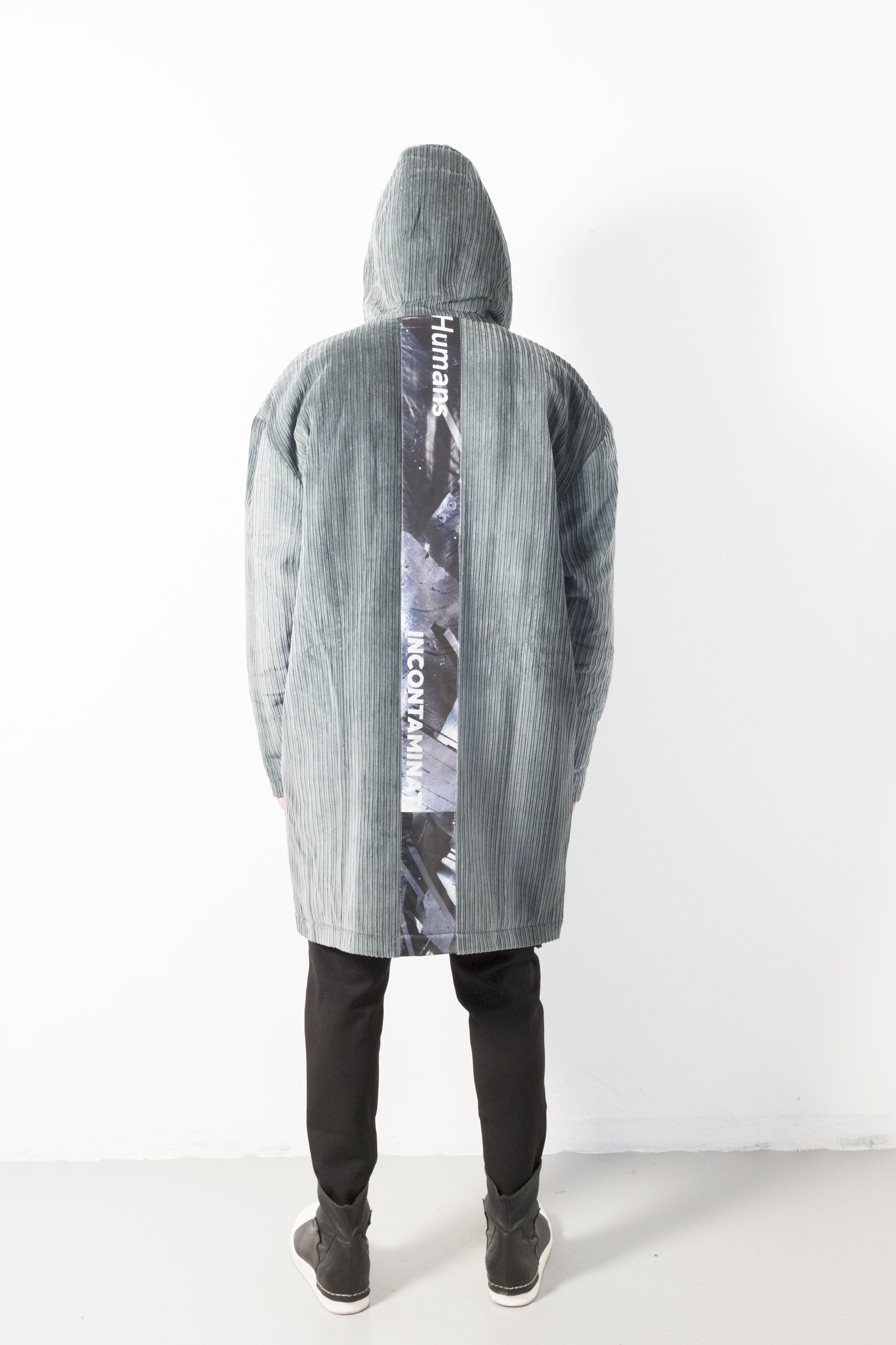 Velvet hoodie long coat - Natural Born Humans Store