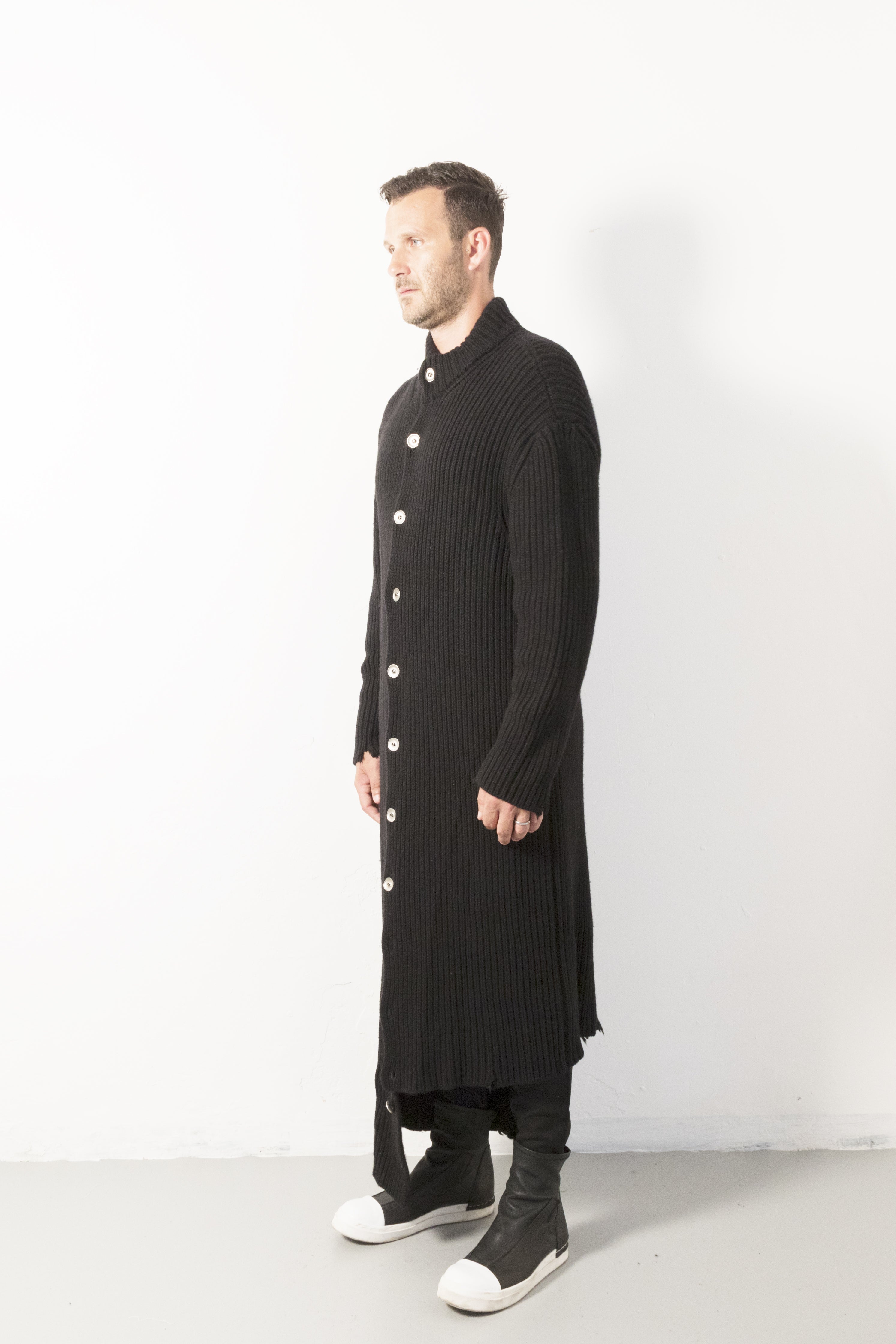 Wool Long Buttons Coat - Natural Born Humans Store