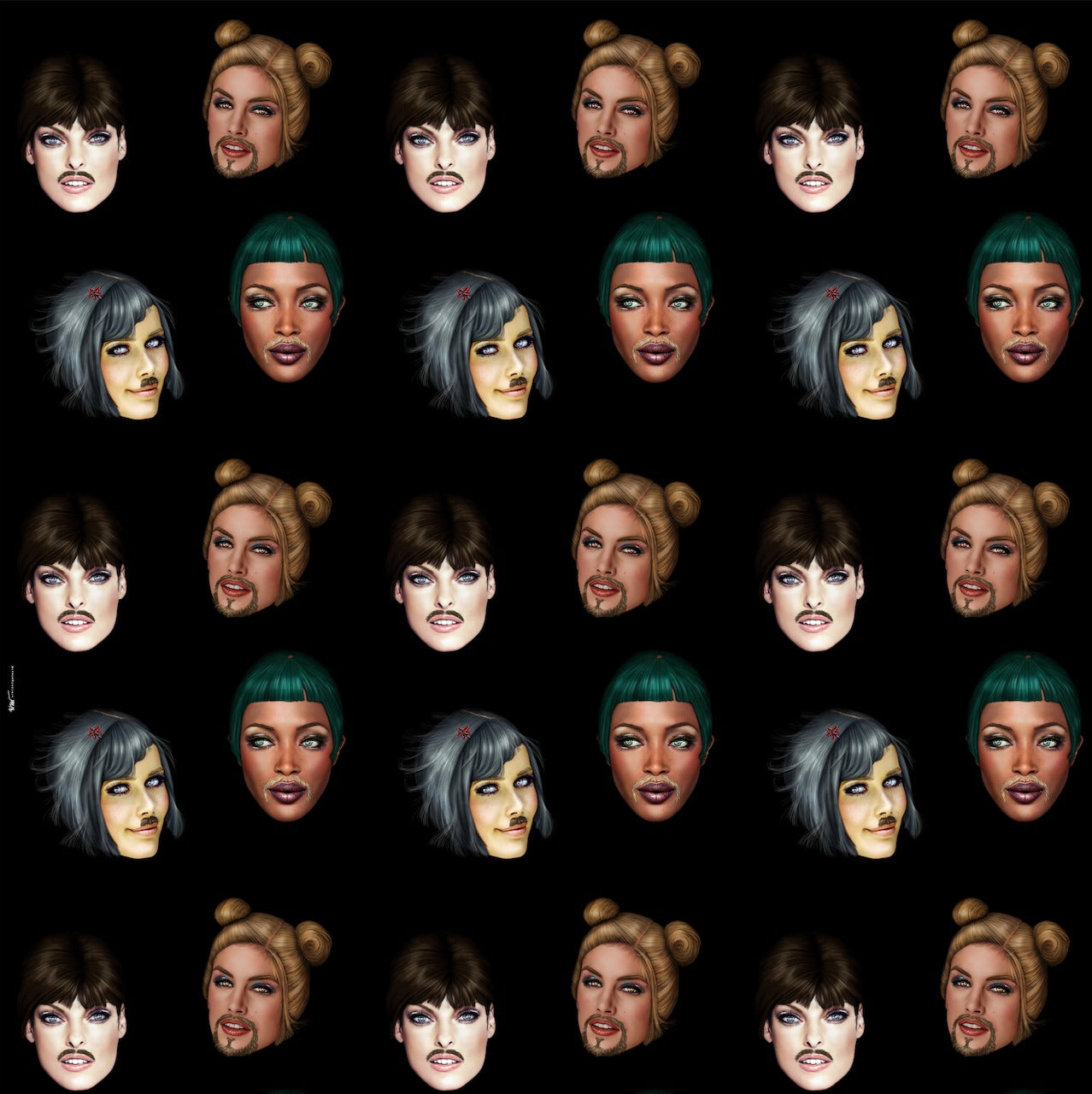 Famous Face Scarf by Saul Zanolari in Pre-Order - Natural Born Humans Store