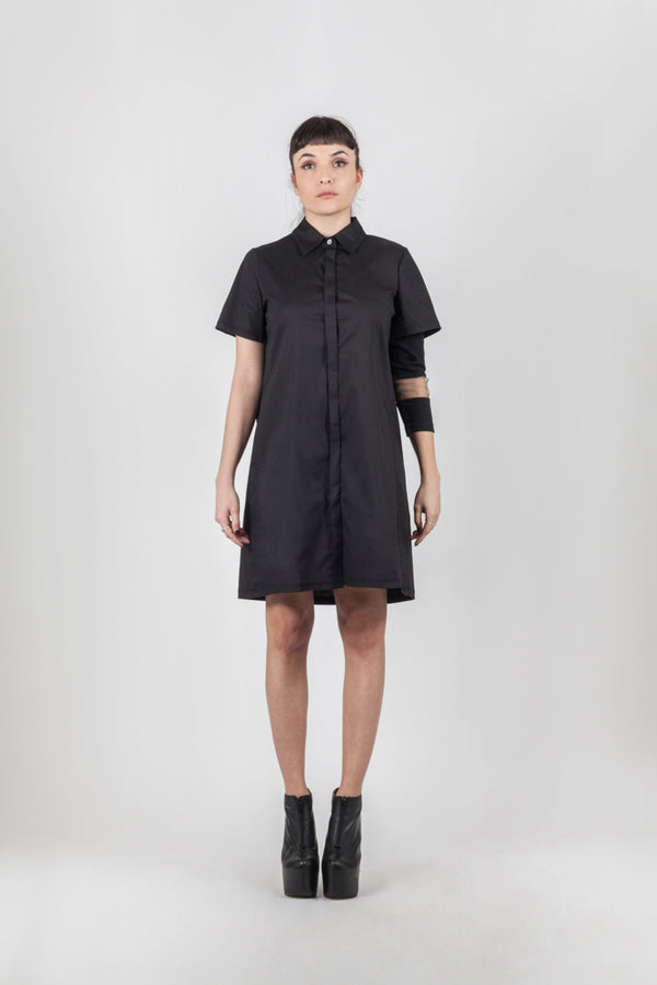 Black shirt net dress - Natural Born Humans Store