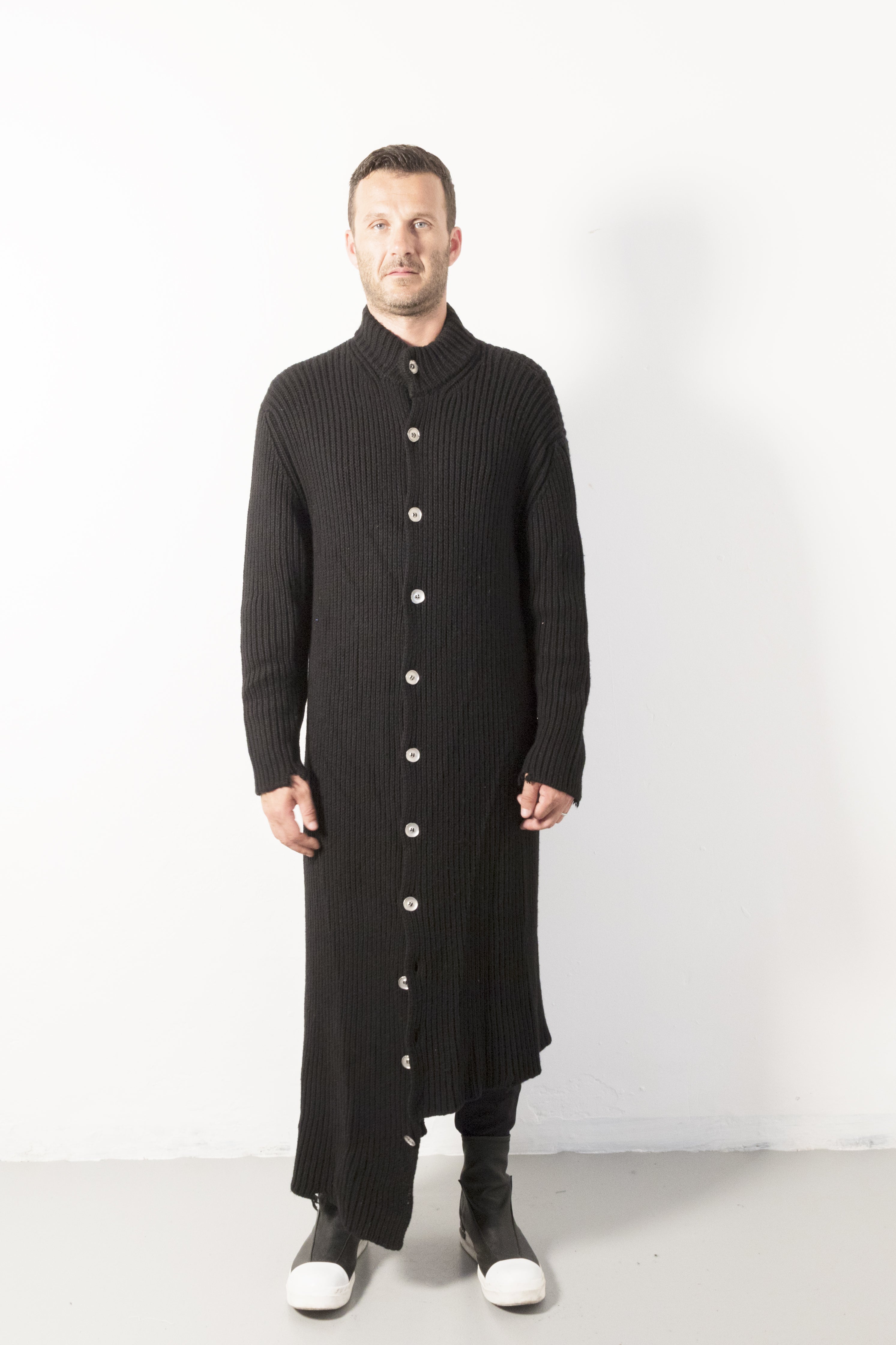 Wool Long Buttons Coat - Natural Born Humans Store