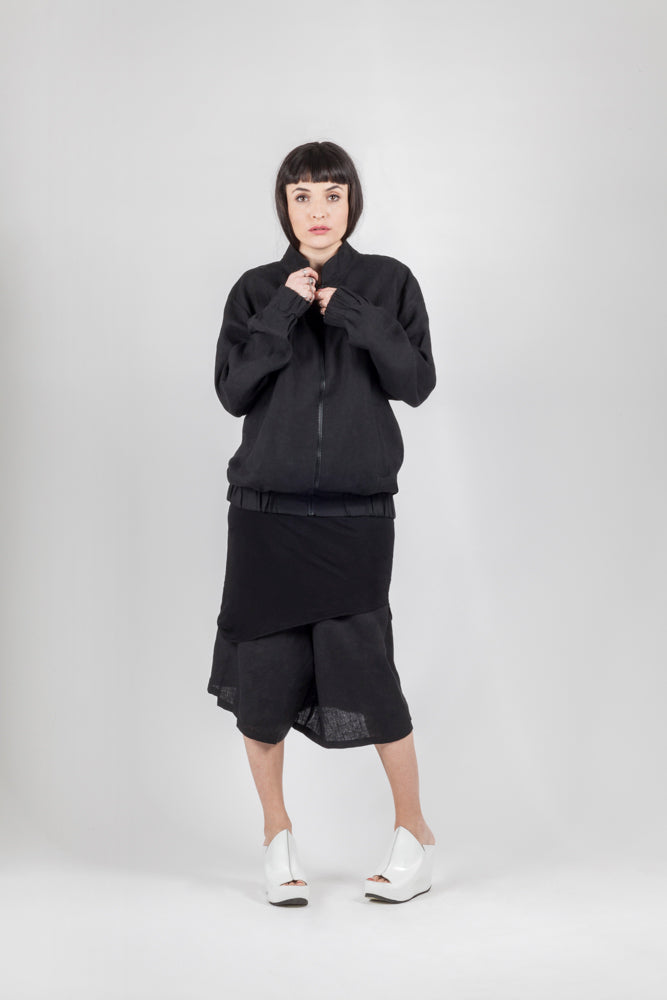 Linen zip bomber - Natural Born Humans Store