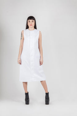 Long white bottons dress - Natural Born Humans Store