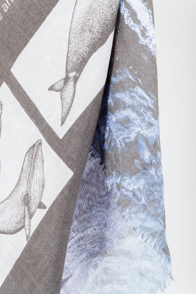 Purple grey whale scarf - Natural Born Humans Store
